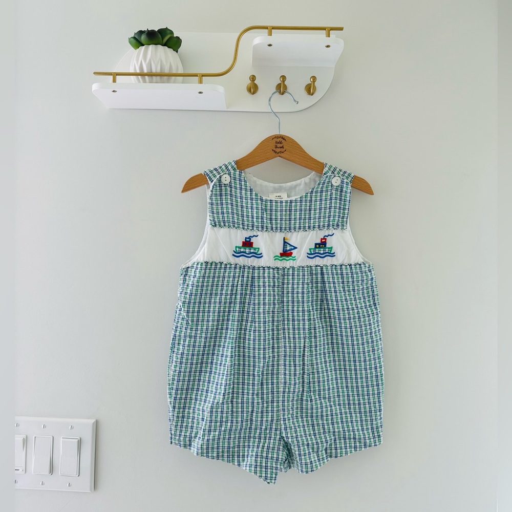 Green and White Kids One Piece